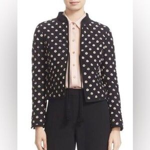 Kate Spade ditzy floral silk quilted jacket EUC